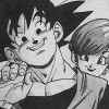 Goku and Bulma. This is my fav pic. This was on the inside cover of the last volume. Very appropriate, don't ya think??